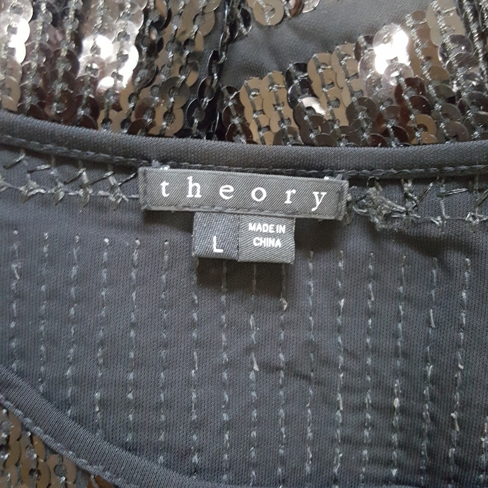 Theory Harmen Black Sequin Long Sleeve Dress - Picture 4 of 6